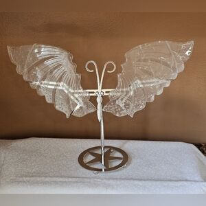 Clear Quartz Crystal Butterfly Wings with Stand